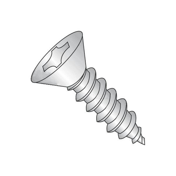 Newport Fasteners Self-Drilling Screw, #8 x 1-1/4 in, Plain 316 Stainless Steel Flat Head Phillips Drive, 2000 PK 794737-2000 - main